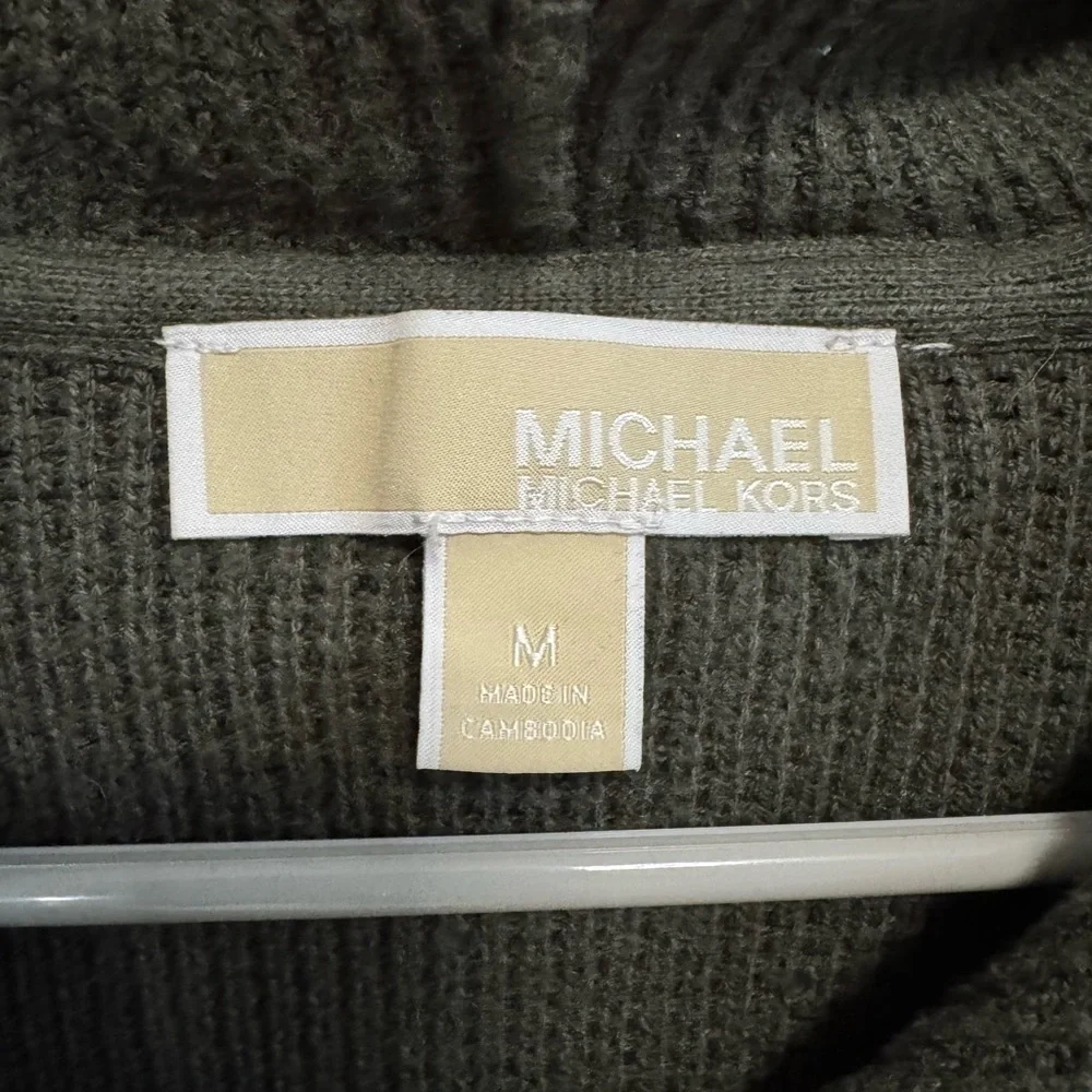 Michael Kors Women's olive Green Knit hoodie - Picture 5 of 9